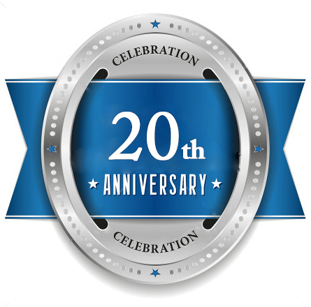 20 years in business badge